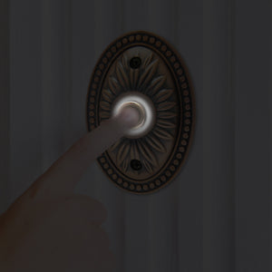 IQ America DP1230A Over-sized Wired Antique Copper Bronze Lighted Pushbutton Doorbell