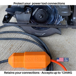 Twist and Seal Cord Protect - Outdoor Extension Cord Cover and Plug Protection - Orange (2 Pack)