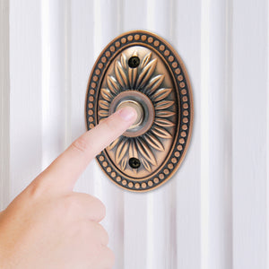 Image of Premium Product: Iq America Dp1230A Over Sized Wired Antique Copper Bronze Lighted Pushbutton Doorbell, highlighting its features and quality.
