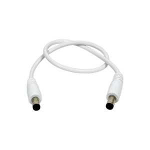 Agilux 12 inch Male-Male DC Power Supply Barrel Connection Extension Cable Cord with Barrel Connector 2.1mm x 5.5mm WH 2pk