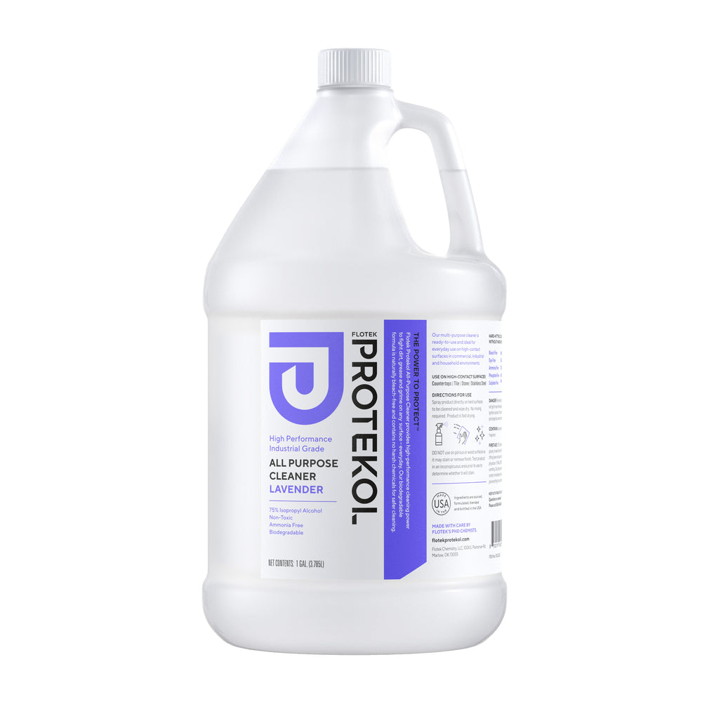 Flotek Protekol All Purpose Cleaner FSC62816 - Lavender - 75% Isopropyl Alcohol 1 gallon bottle 4 count case