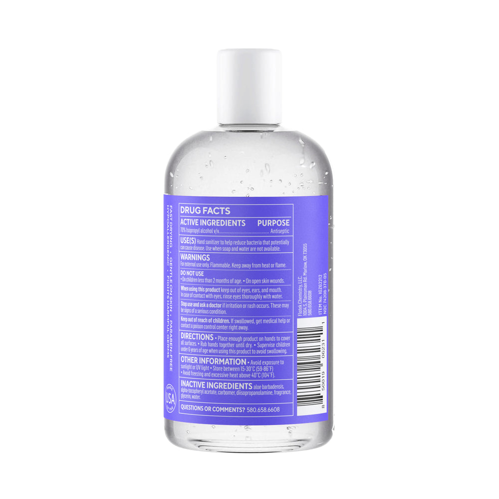 Flotek Protekol Hand Sanitizer FHS62311 70% Isopropyl Alcohol Gel with Lavender Scent 8 oz bottle w/disc top 8 count case