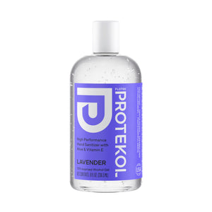 Flotek Protekol Hand Sanitizer FHS62311 70% Isopropyl Alcohol Gel with Lavender Scent 8 oz bottle w/disc top 8 count case