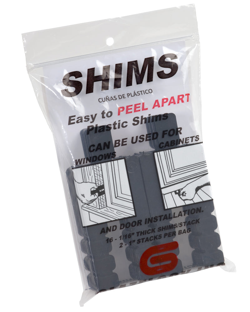 Image of Premium Product: Glazelock Snap Off Shim Stackable Horseshoe Plastic Flat Shims 1 7 8W With 5 8 Slot, highlighting its features and quality.