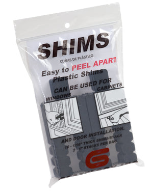 Image of Premium Product: Glazelock Snap Off Shim Stackable Horseshoe Plastic Flat Shims 1 7 8W With 5 8 Slot, highlighting its features and quality.