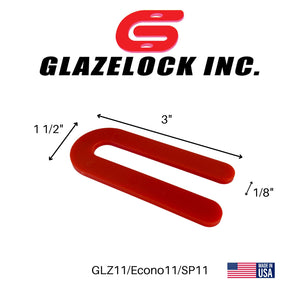 Glazelock U-shaped Shim 3.5", Horseshoe Plastic Flat Shims 3-1/2"L x 1-1/2"W with 1/2" Slot