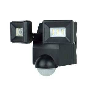 IQ America LB1870QBK Motion Security Flood Light, Battery Operated Motion Sensor, 700 Lumen LED, Indoor Outdoor Universal Eave Soffit or Wall Mount w L Bracket Closet Shed Storage Attic Workshop Garage Safe Grill Light Black