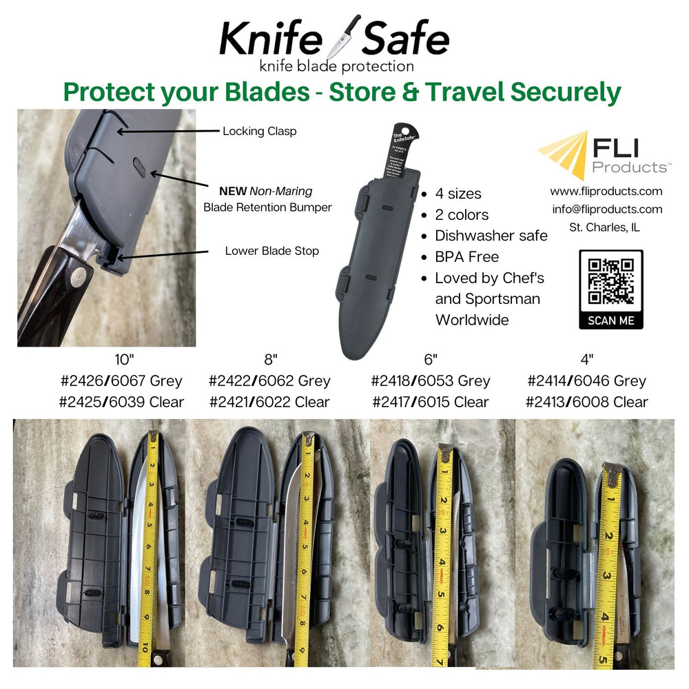 The BladeGuard KnifeSafe Knife Blade Protective Cutlery Cover and Edge Guard to Safely Store and Transport 4"-10" Knives