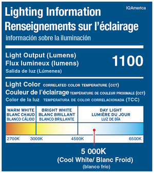 Image of Premium Product: Iq America Lm1811Wh Motion Security Flood Light 1100 Lumen 180 Degree 50 Detection Eave Wall Mount Wh, highlighting its features and quality.