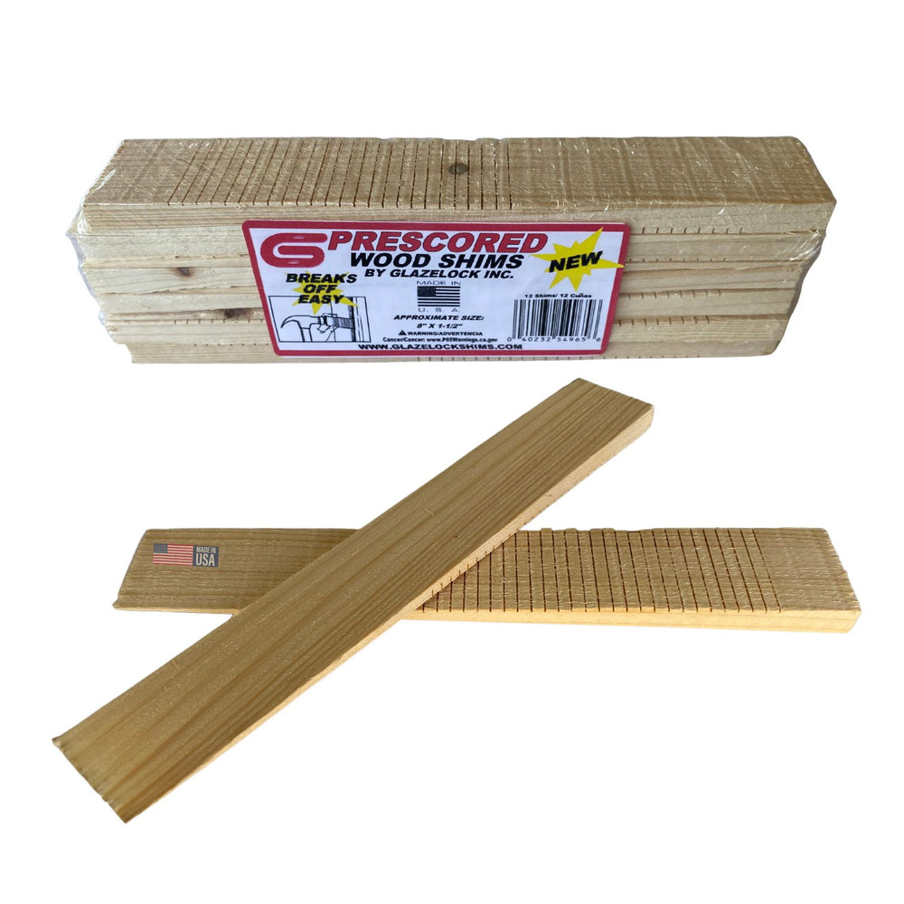 Glazelock Natural Pine Wood Shims 8" x 1-1/4" x 3/8"