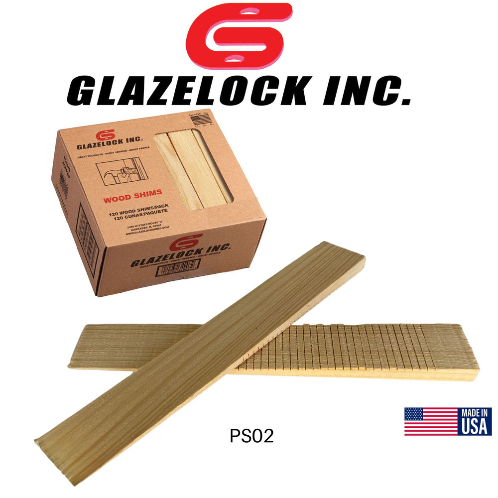 Glazelock Natural Pine Wood Shims 8" x 1-1/4" x 3/8"