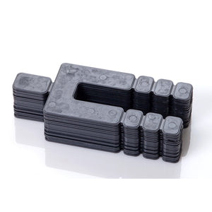 Image of Premium Product: Glazelock Snap Off Shim Stackable Horseshoe Plastic Flat Shims 1 7 8W With 5 8 Slot, highlighting its features and quality.
