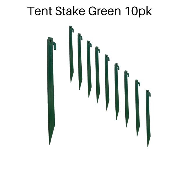 FLI Products Tent Canopy Garden Yard Stake DPTS6435, 11.5" Inch Durable ABS Garden Edging Fence Tent Stakes for Outdoor Camping, Gardening, Canopies, and Inflatable Christmas Decorations Tent Pegs 10pc Green