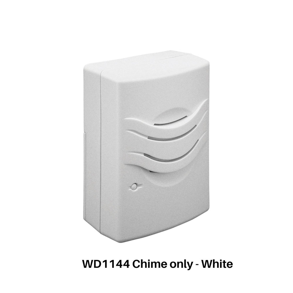 
            
                Load image into Gallery viewer, IQ America WD1144 Wireless Plugin Contemporary Door Chime Door Bell, Receiver ONLY, 2 Melody Notes 100 foot Range, Simple Install, Bring It Anywhere RV Cabin Office! White
            
        