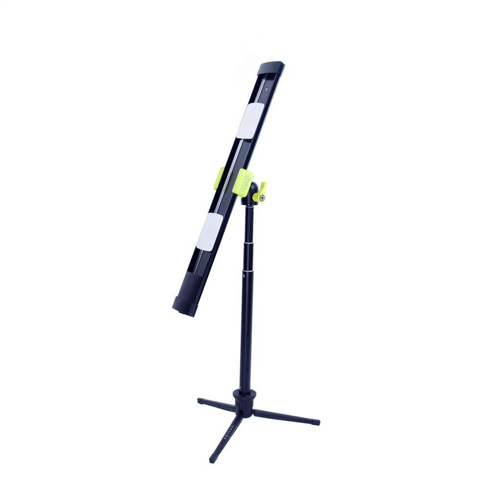 Agilux WL1812-02 1800 Lumen Portable LED Work Light with mini stand –  includes 2 x 900 Lumen 5000k Agilux LED modules, 18 inch black Lumirail, Lumirail cradle, adjustable ball knob, extendable stand (12-33″), base, and 45W power supply.