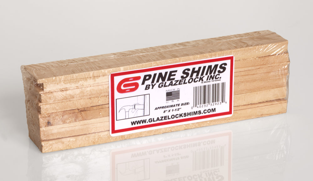 Glazelock Natural Pine Wood Shims 8" x 1-1/4" x 3/8"