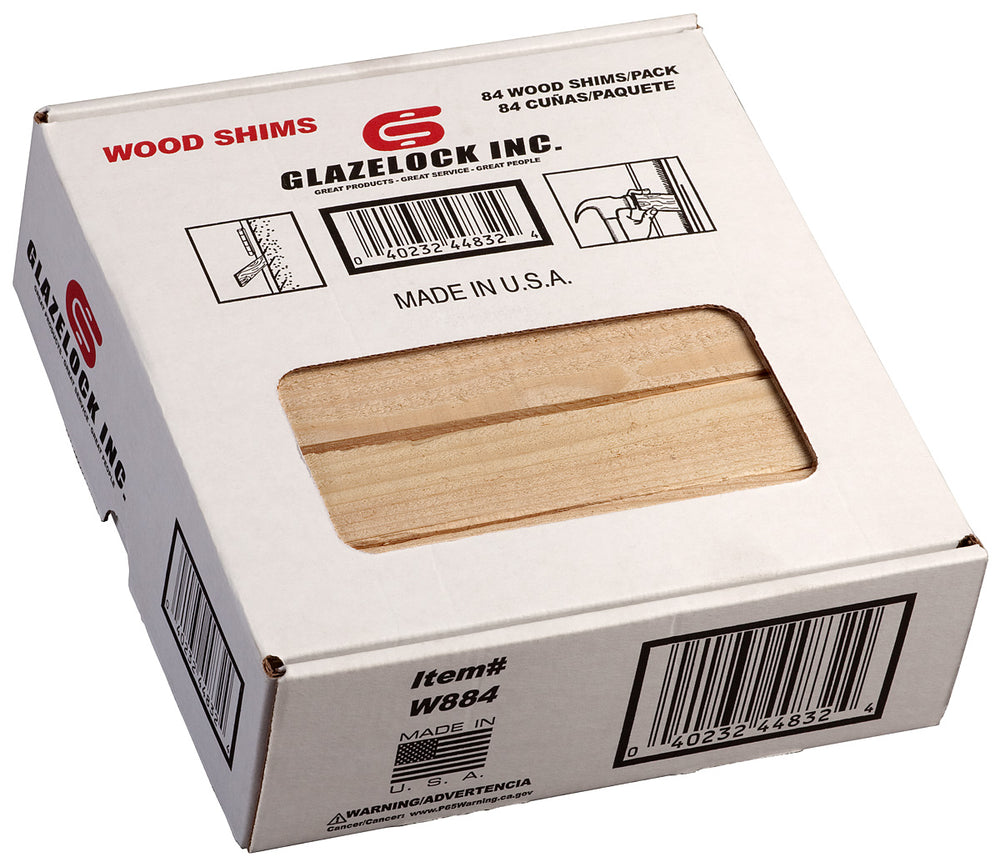 Glazelock Natural Pine Wood Shims 8" x 1-1/4" x 3/8"