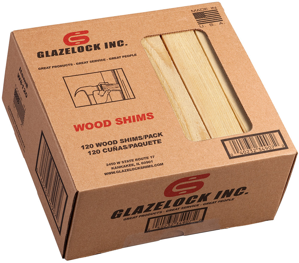 Glazelock Natural Pine Wood Shims 8 x 1-1/4 x 3/8 – fliproducts